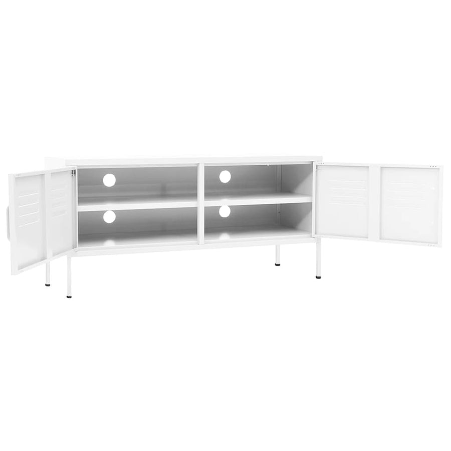 Tv-Meubel 05X35X50 Cm Staal Wit