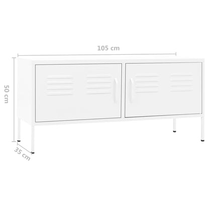 Tv-Meubel 05X35X50 Cm Staal Wit