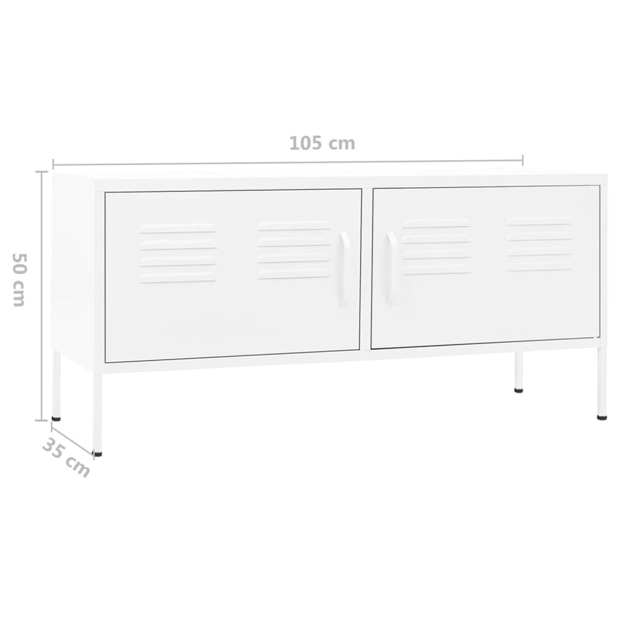Tv-Meubel 05X35X50 Cm Staal Wit