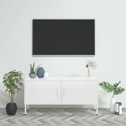 Tv-meubel 105x35x50 cm staal wit wandmontage