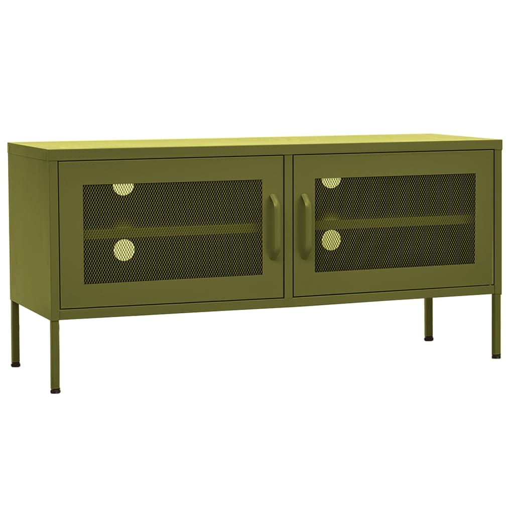 Tv-meubel 105x35x50 cm staal olijfgroen