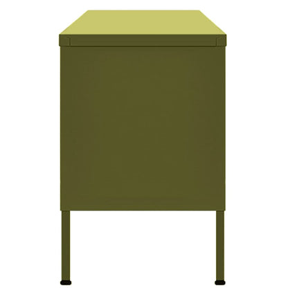 Tv-meubel 105x35x50 cm staal olijfgroen