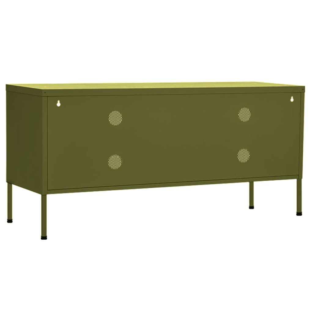 Tv-meubel 105x35x50 cm staal olijfgroen