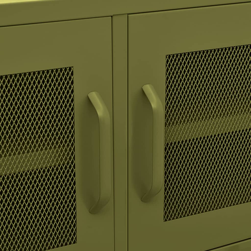 Tv-meubel 105x35x50 cm staal olijfgroen