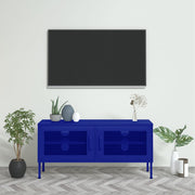 Tv-meubel 105x35x50 cm staal marineblauw wandmontage
