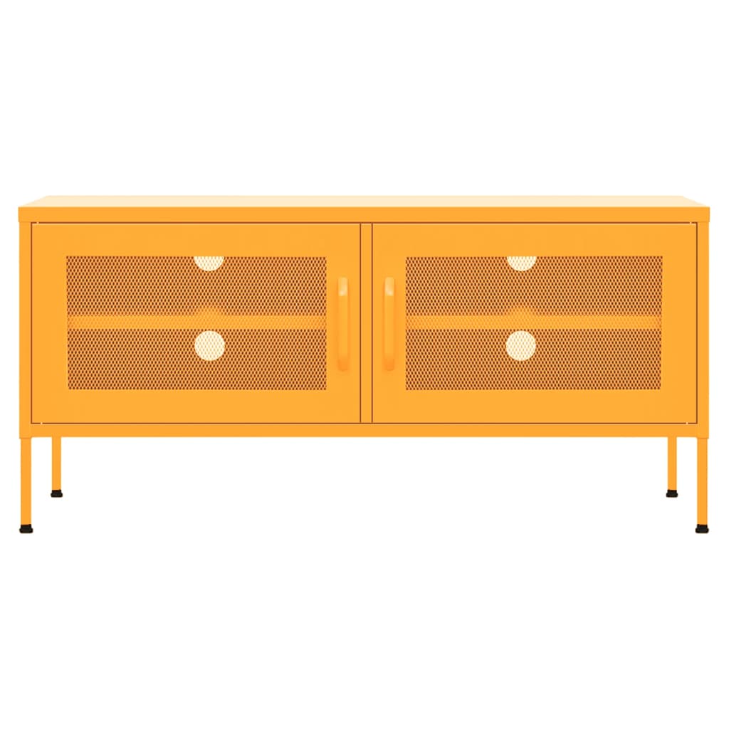 Tv-Meubel 05X35X50 Cm Staal Mosterdgeel