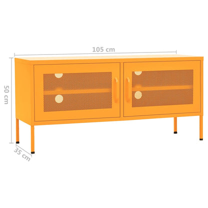 Tv-Meubel 05X35X50 Cm Staal Mosterdgeel