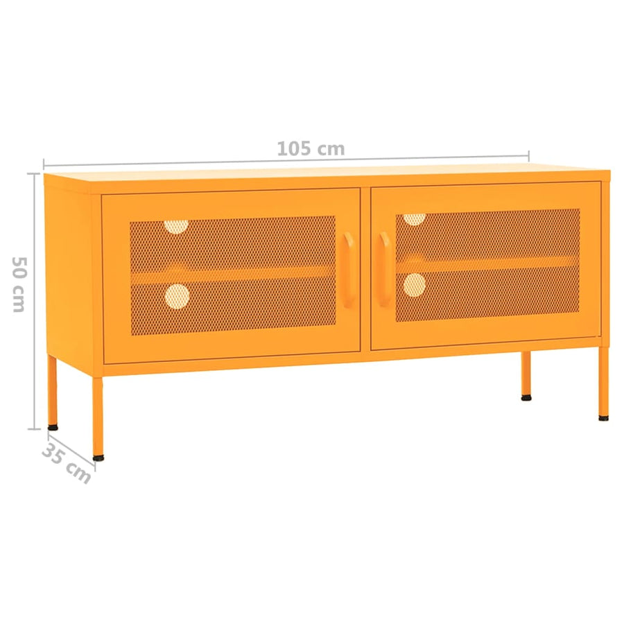 Tv-Meubel 05X35X50 Cm Staal Mosterdgeel