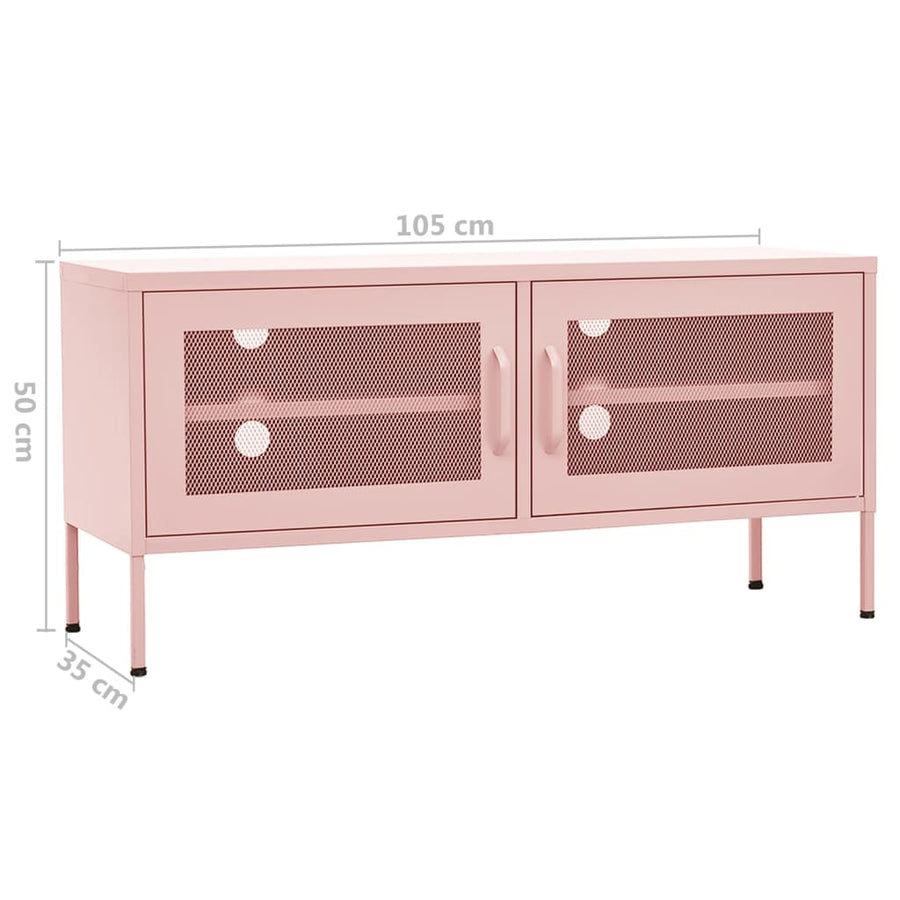 Tv-Meubel 05X35X50 Cm Staal Roze