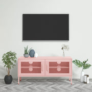 Tv-meubel 105x35x50 cm staal roze wandmontage