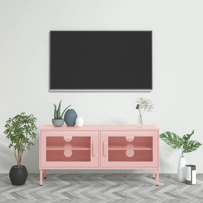 Tv-Meubel 05X35X50 Cm Staal Roze
