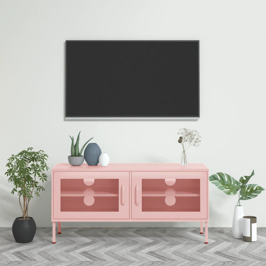 Tv-Meubel 05X35X50 Cm Staal Roze