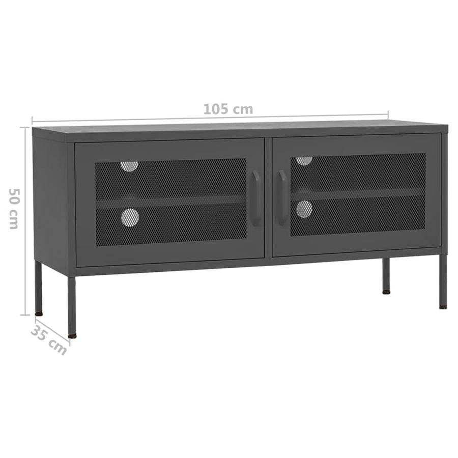 Tv-Meubel 05X35X50 Cm Staal Kleurig Antraciet