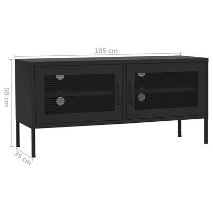 Tv-Meubel 05X35X50 Cm Staal Zwart