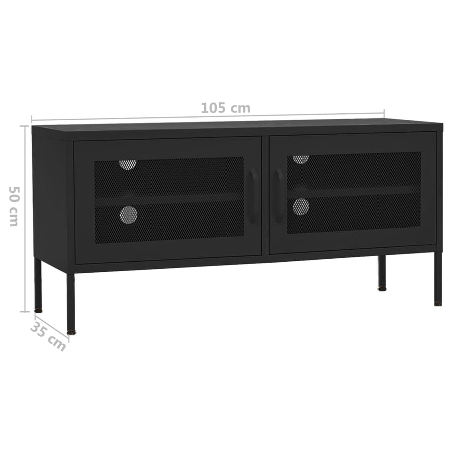 Tv-Meubel 05X35X50 Cm Staal Zwart