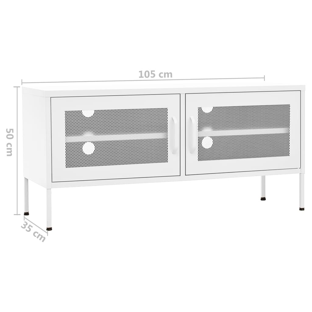 Tv-meubel 105x35x50 cm staal wit