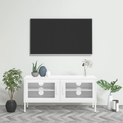 Tv-meubel 105x35x50 cm staal wit