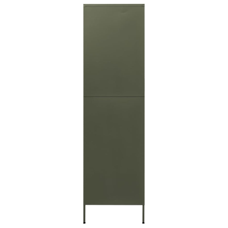 Kledingkast 90X50X80 Cm Staal Olijfgroen
