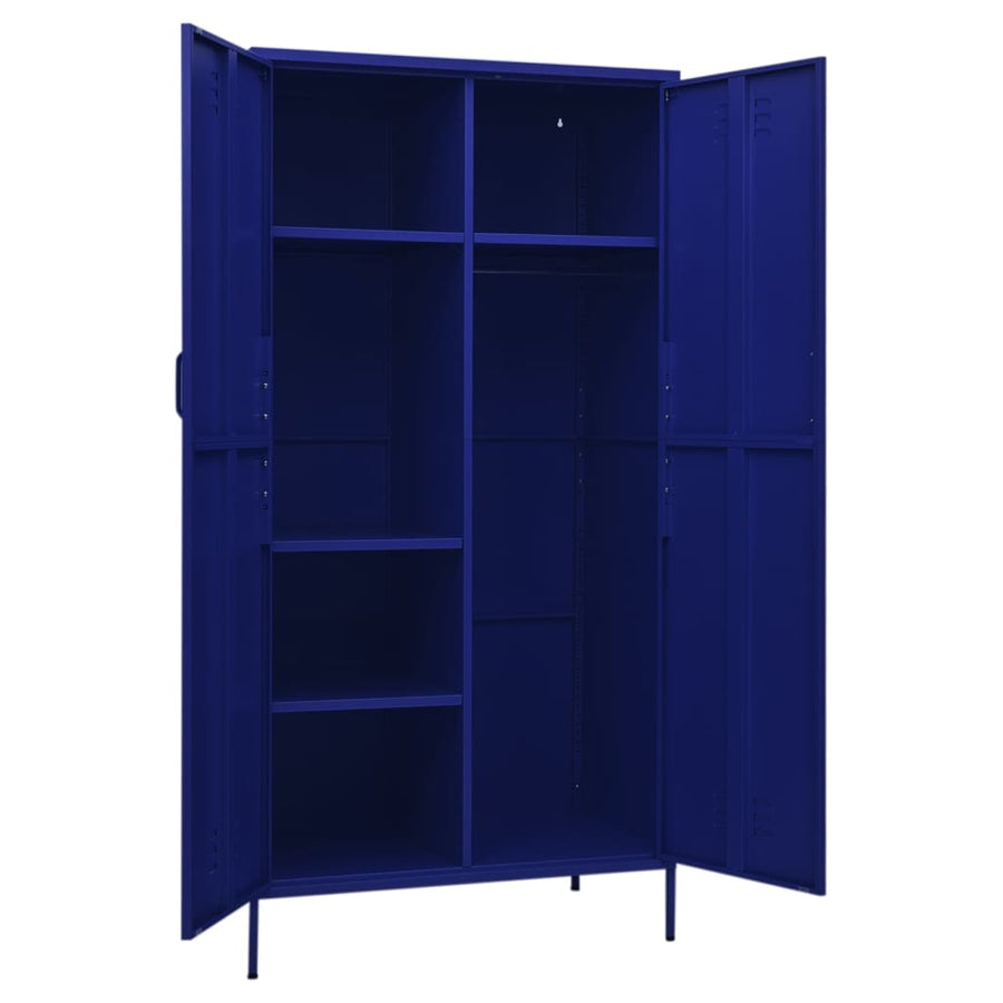 Kledingkast 90X50X80 Cm Staal Marineblauw