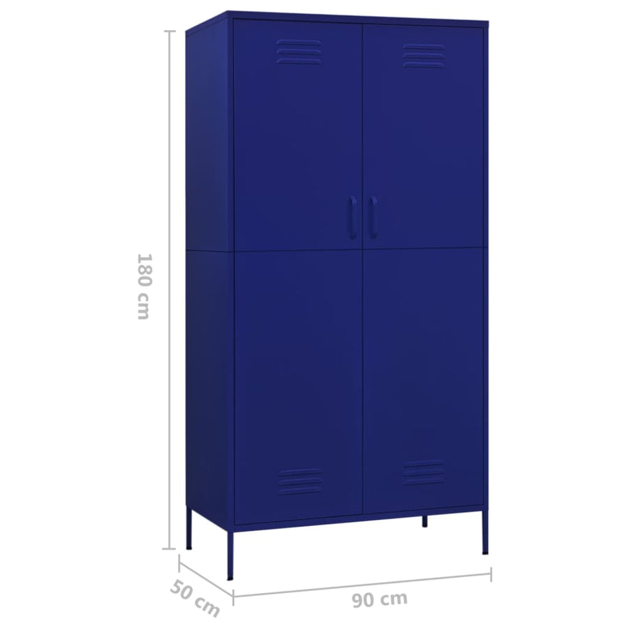 Kledingkast 90X50X80 Cm Staal Marineblauw