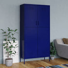 Wardrobe 90x50x180 cm steel navy blue