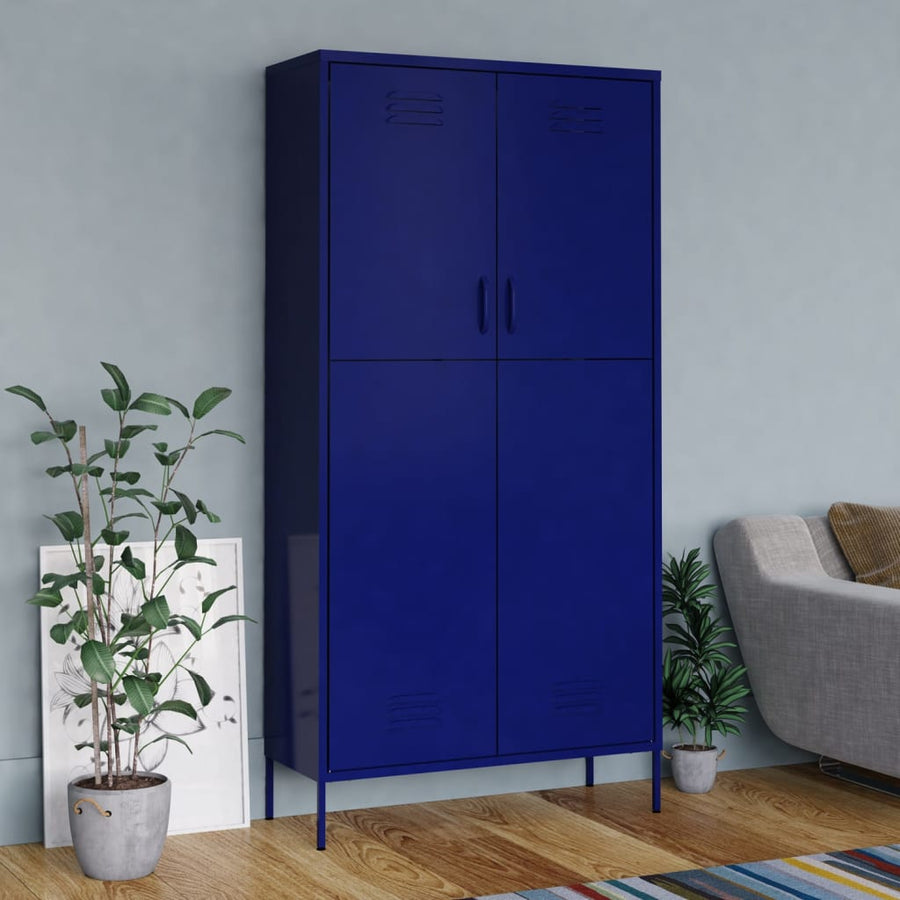 Kledingkast 90X50X80 Cm Staal Marineblauw