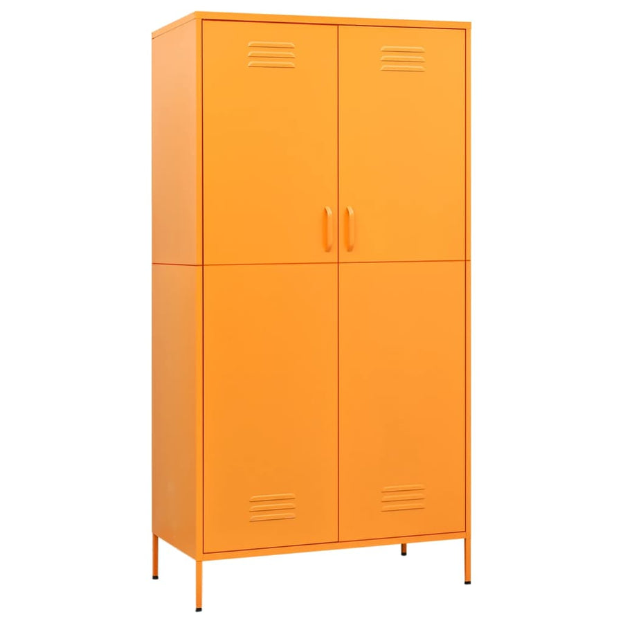 Kledingkast 90X50X80 Cm Staal Mosterdgeel
