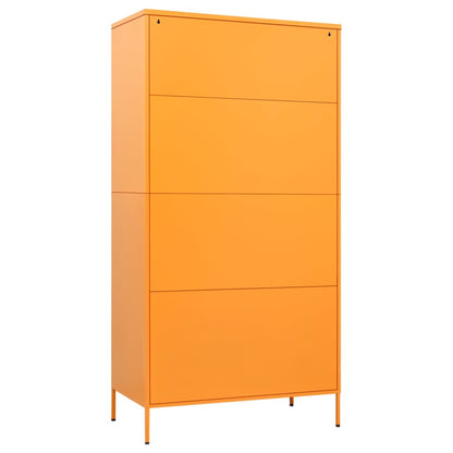 Kledingkast 90X50X80 Cm Staal Mosterdgeel