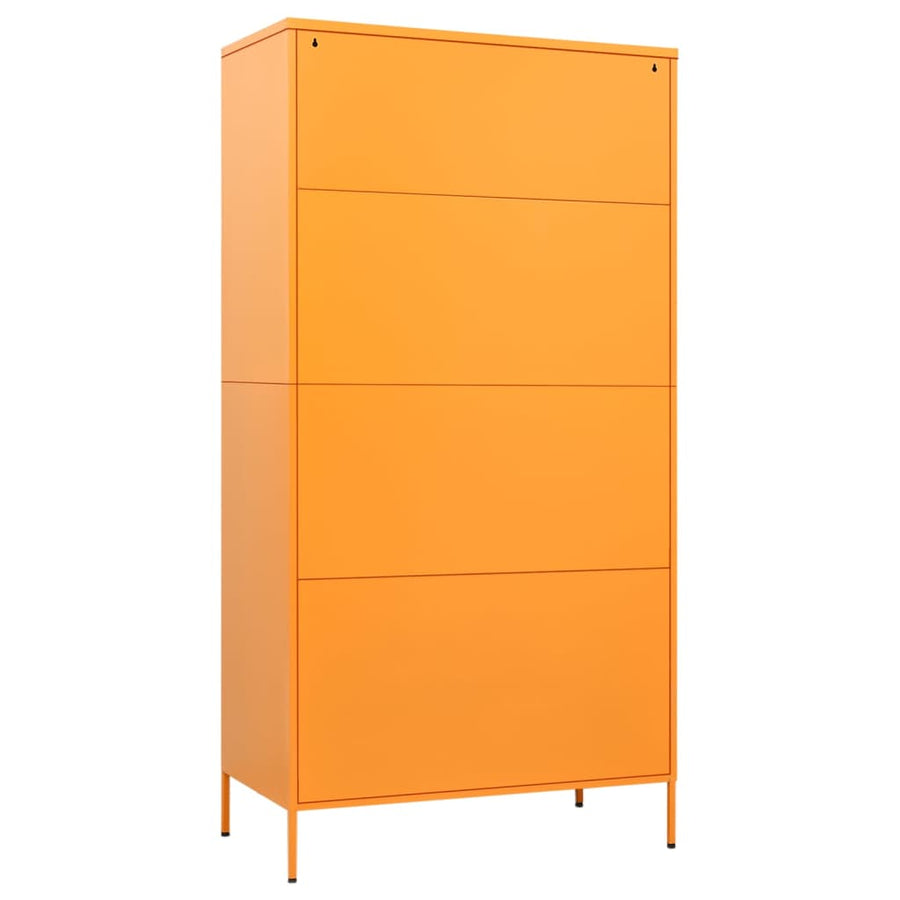 Kledingkast 90X50X80 Cm Staal Mosterdgeel