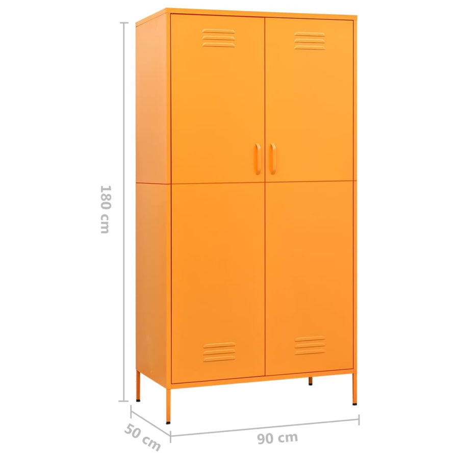 Kledingkast 90X50X80 Cm Staal Mosterdgeel