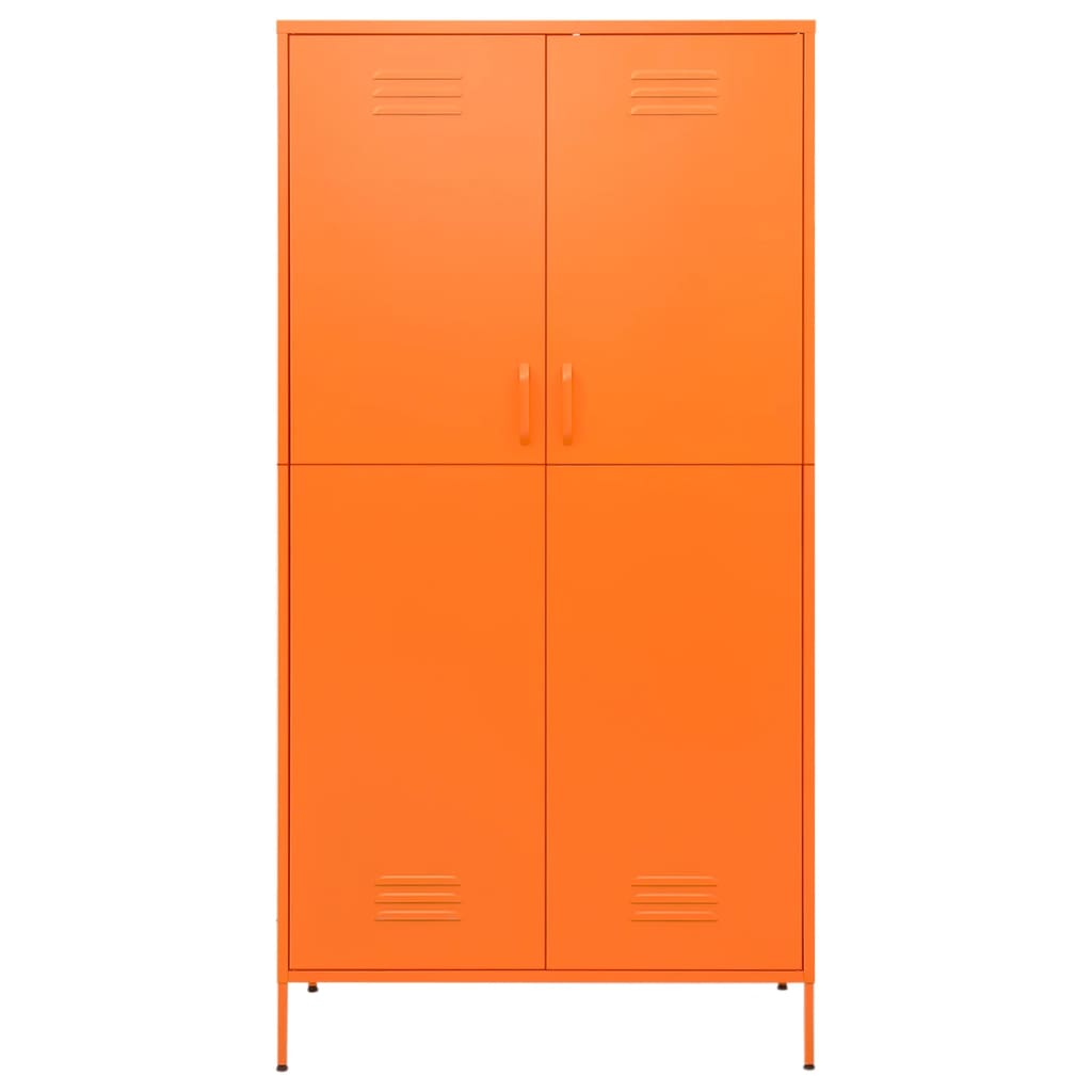 Kledingkast 90x50x180 cm staal oranje