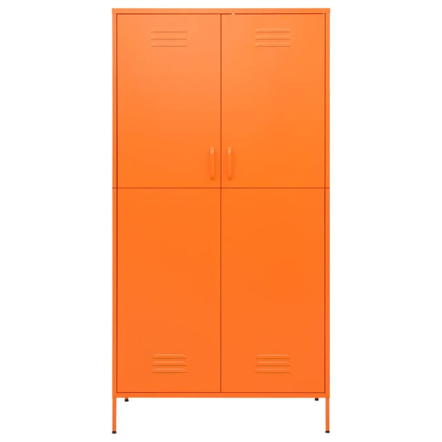 Kledingkast 90x50x180 cm staal oranje
