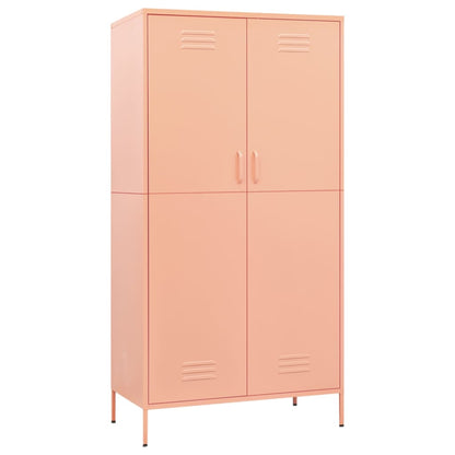 Kledingkast 90X50X80 Cm Staal Roze