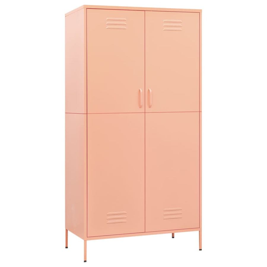 Kledingkast 90X50X80 Cm Staal Roze