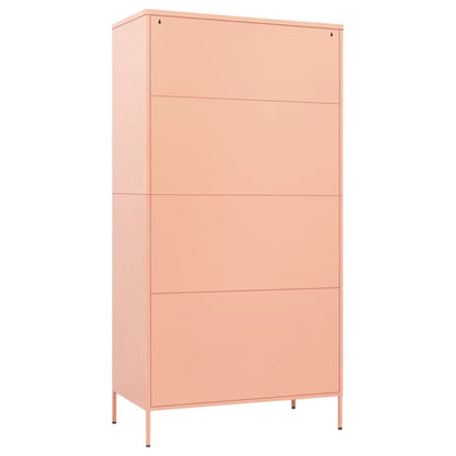 Kledingkast 90X50X80 Cm Staal Roze