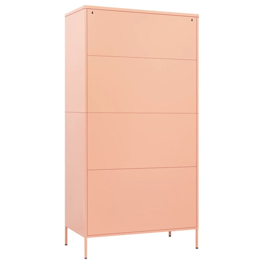 Kledingkast 90X50X80 Cm Staal Roze