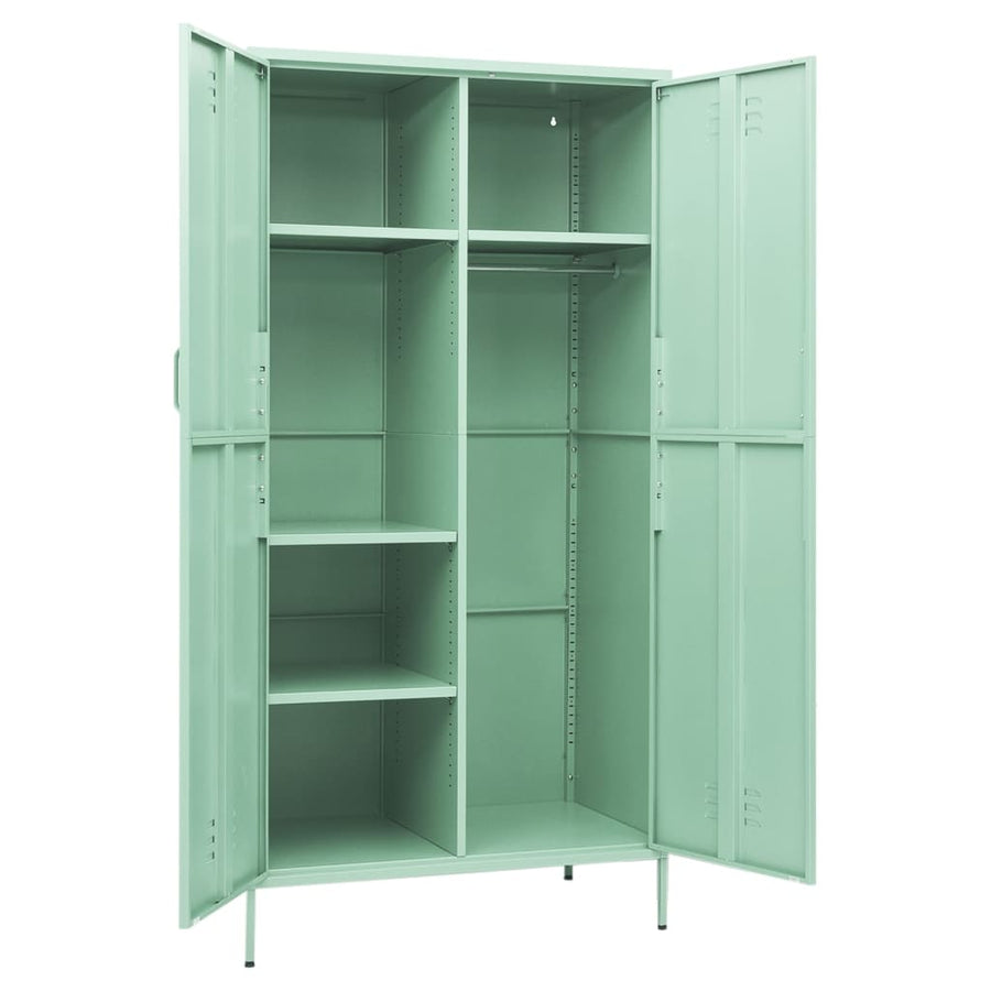 Kledingkast 90X50X80 Cm Staal Mintkleurig Mintgroen