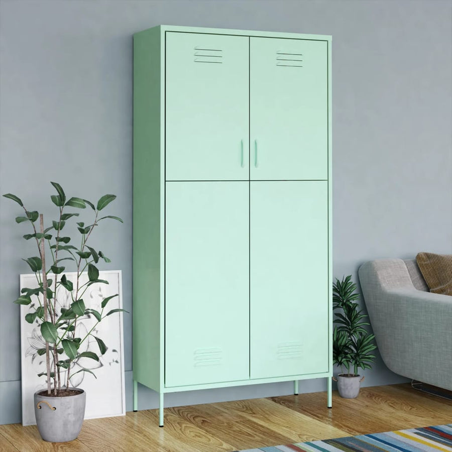Kledingkast 90X50X80 Cm Staal Mintkleurig Mintgroen