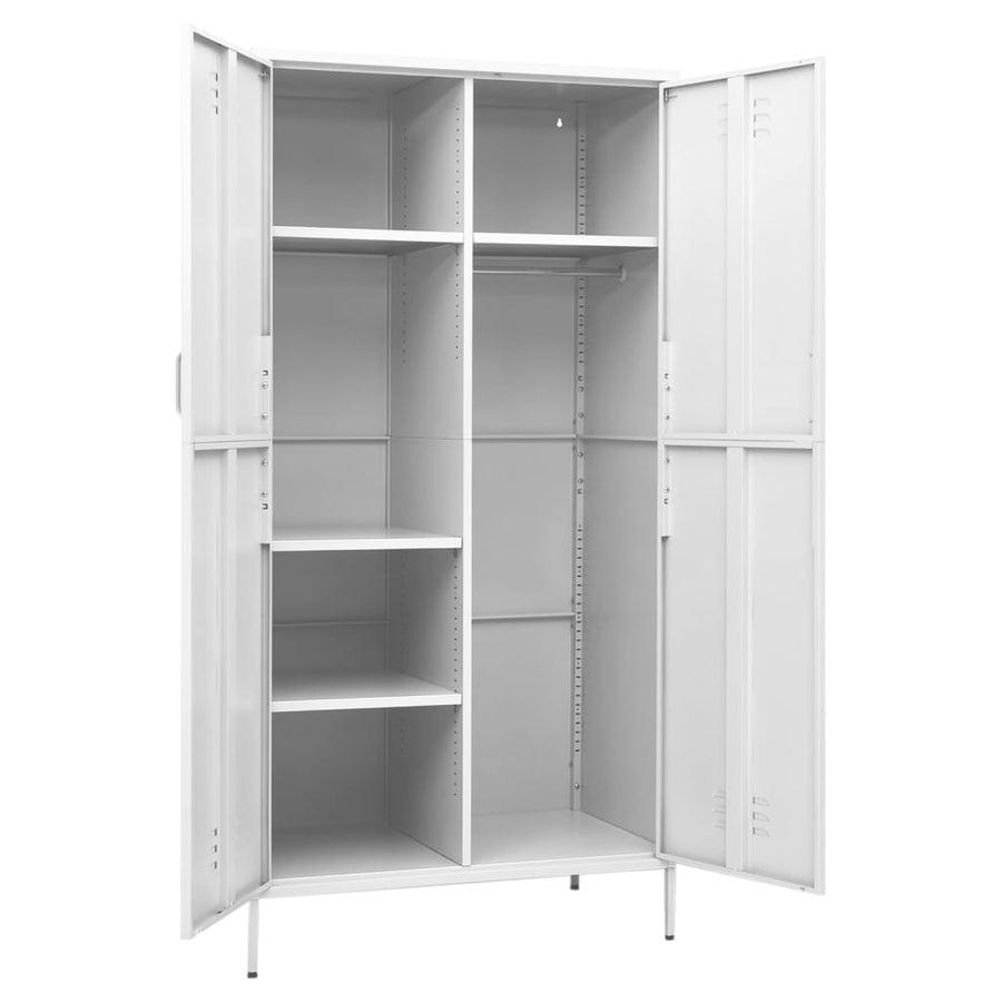 Kledingkast 90X50X80 Cm Staal Wit