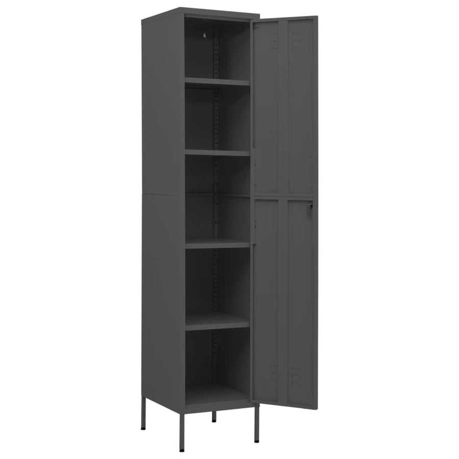 Lockerkast 35X46X80 Cm Staal Kleurig Antraciet