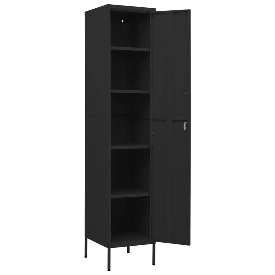 Lockerkast 35X46X80 Cm Staal Zwart