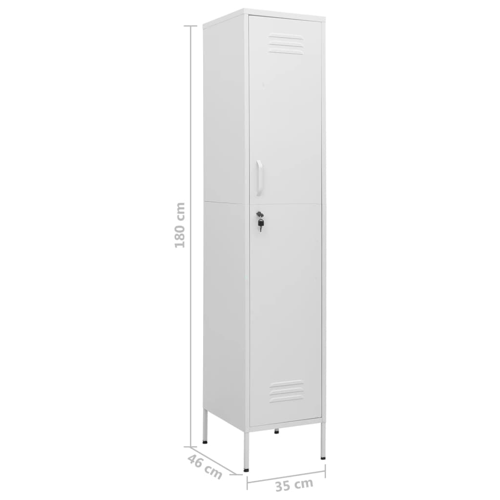 Lockerkast 35X46X80 Cm Staal Wit