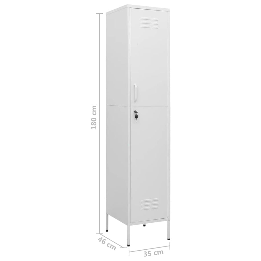 Lockerkast 35X46X80 Cm Staal Wit