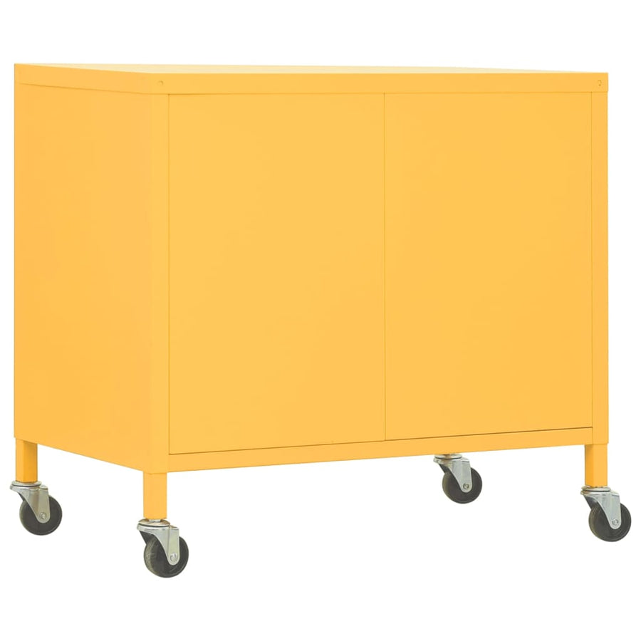 Opbergkast 60X35X56 Cm Staal Mosterdgeel