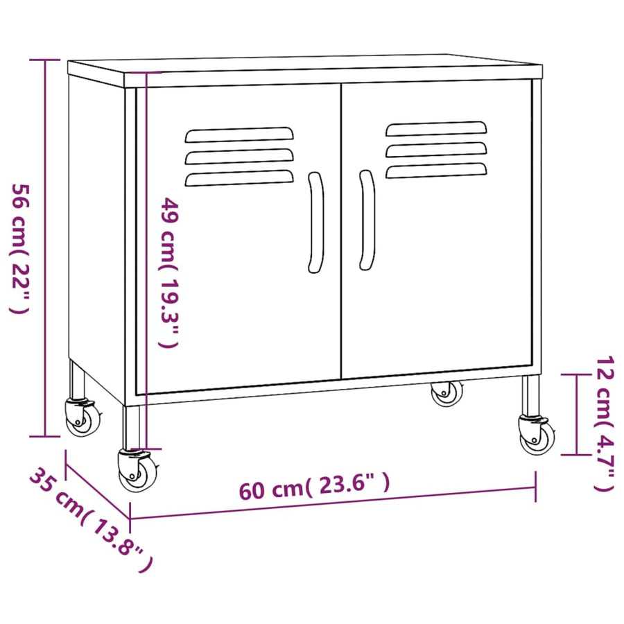 Opbergkast 60X35X56 Cm Staal Mint Mintgroen