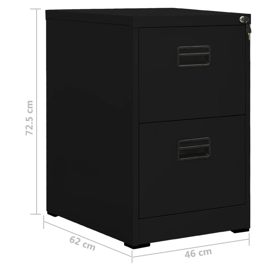 Archiefkast 46x62x72,5 cm staal zwart