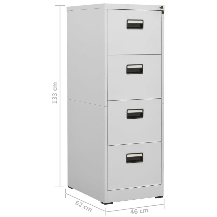 Archiefkast 46x62x133 cm staal lichtgrijs