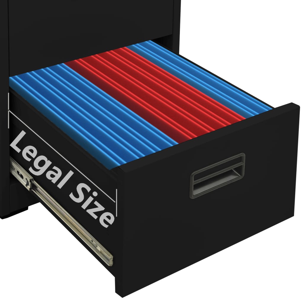 Archiefkast 46X62X133 Cm Staal Zwart 46 x 62 x 133 cm