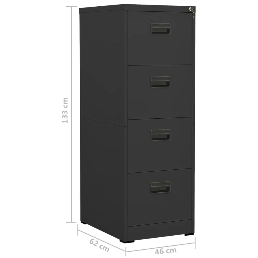 Archiefkast Staal Kleurig 46 x 62 x 133 cm Antraciet