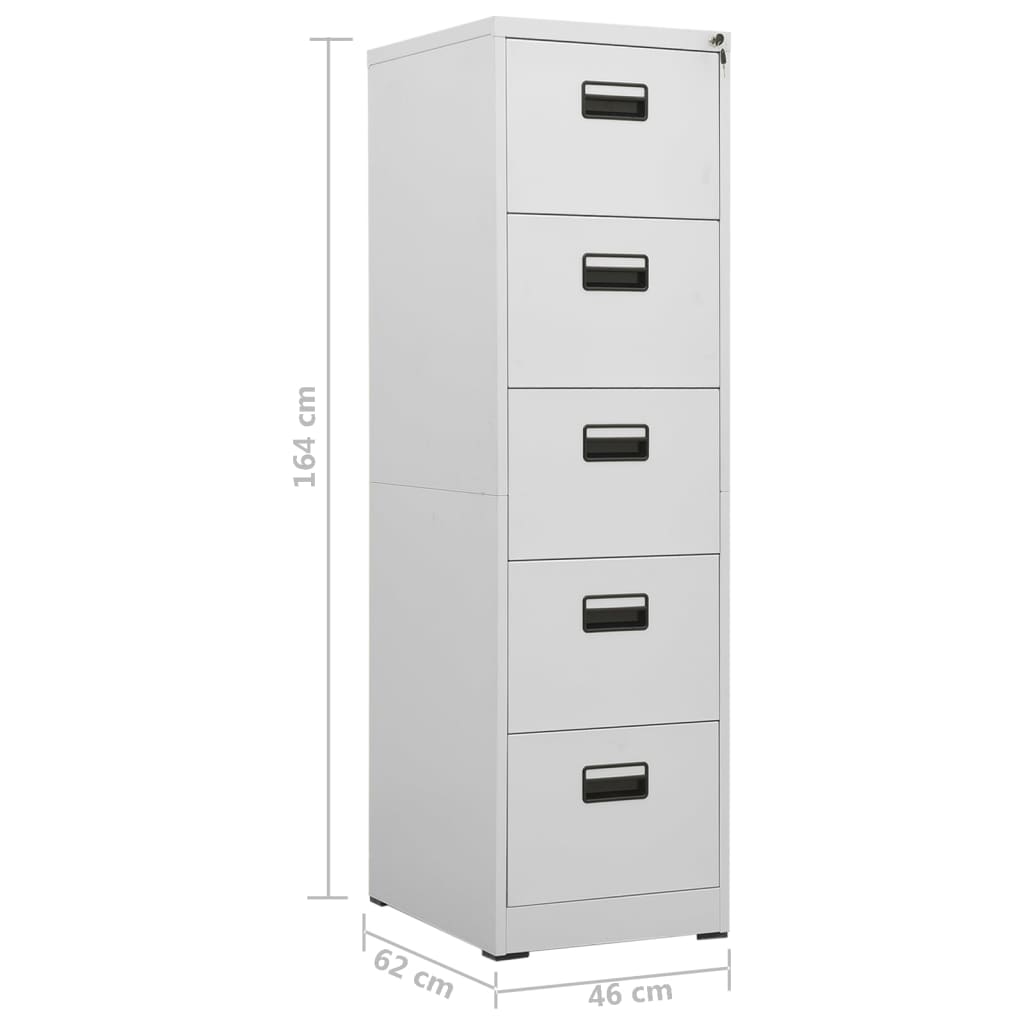 Archiefkast 46X62X164 Cm Staal Lichtgrijs 46 x 62 x 164 cm